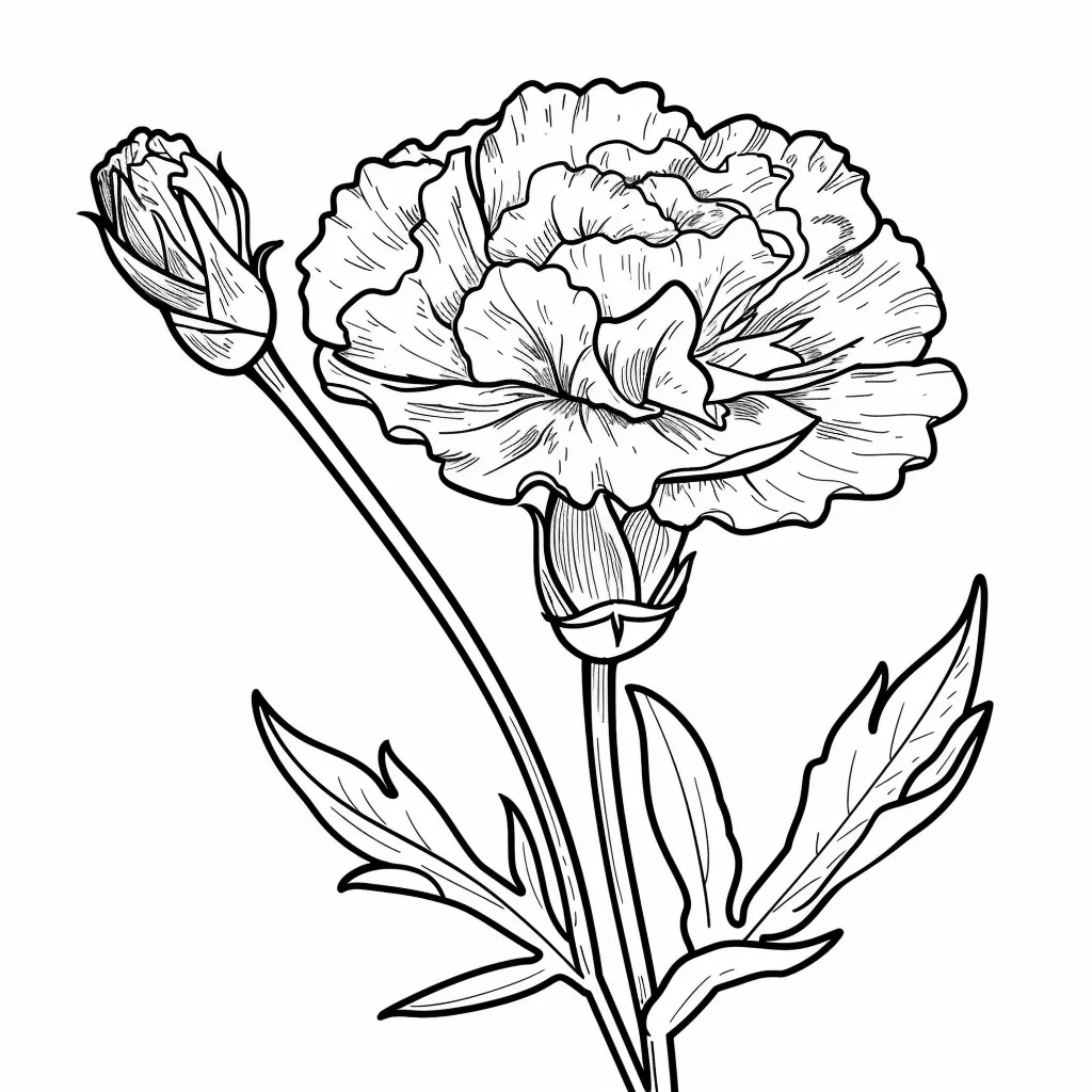 Clavel 14 Clavel para Colorear 4