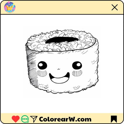 Comida kawaii 1 Comida kawaii para colorear thumbnail