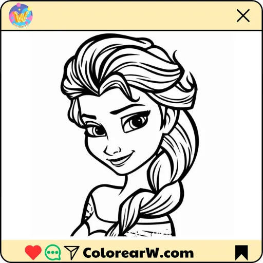Elsa para colorear thumbnail
