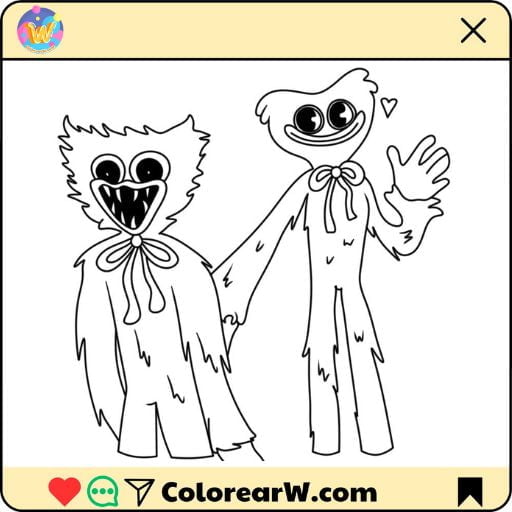 Huggy Wuggy para colorear thumbnail