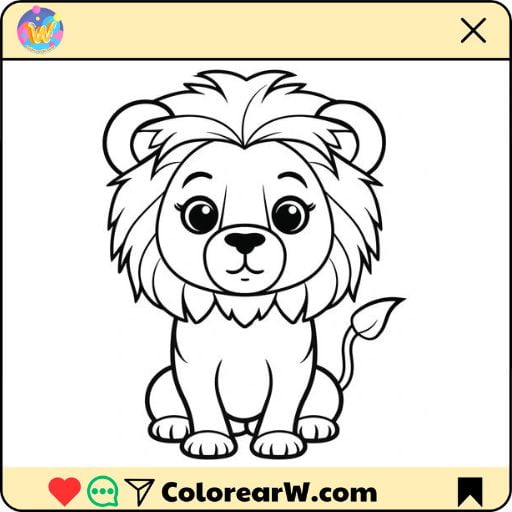 León para colorear thumbnail