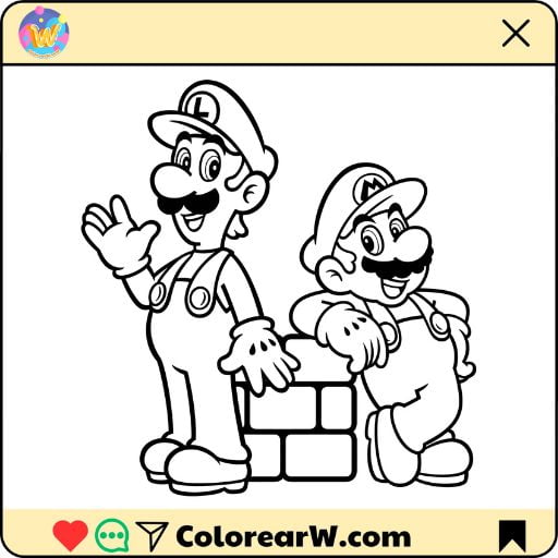 Mario Bros para colorear thumbnail
