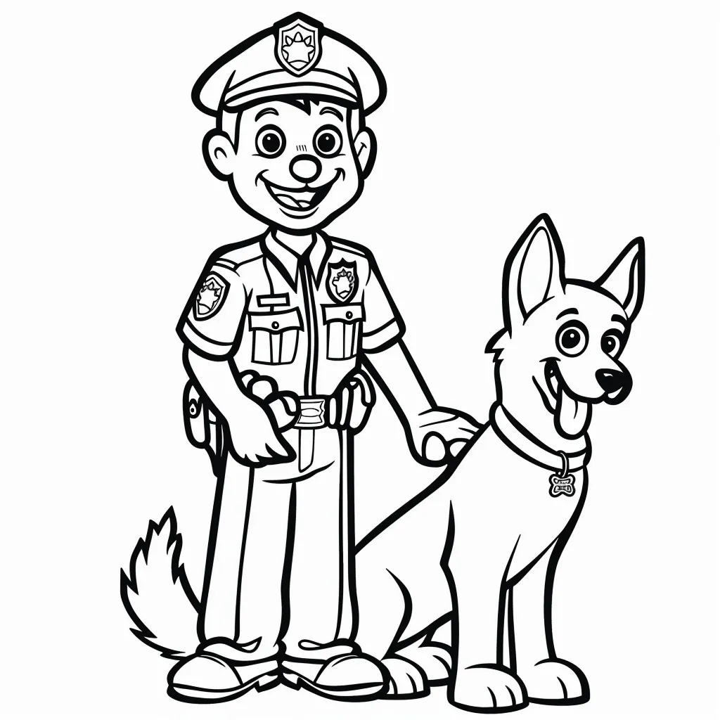 Policía 9 Oficial Amistoso con su Perro Policía 4