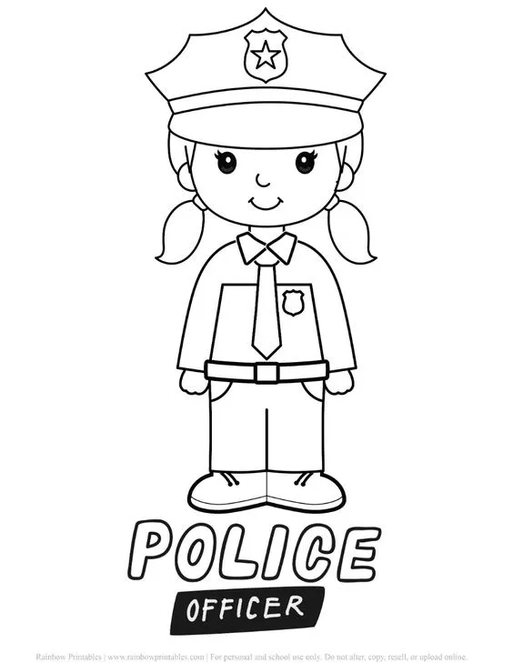 Policía 22 Policía para Colorear 14