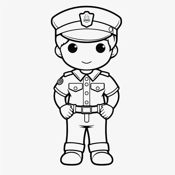 Policía 38 Policía para Colorear 32