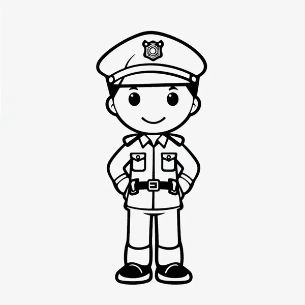 Policía 16 Policía para Colorear 7