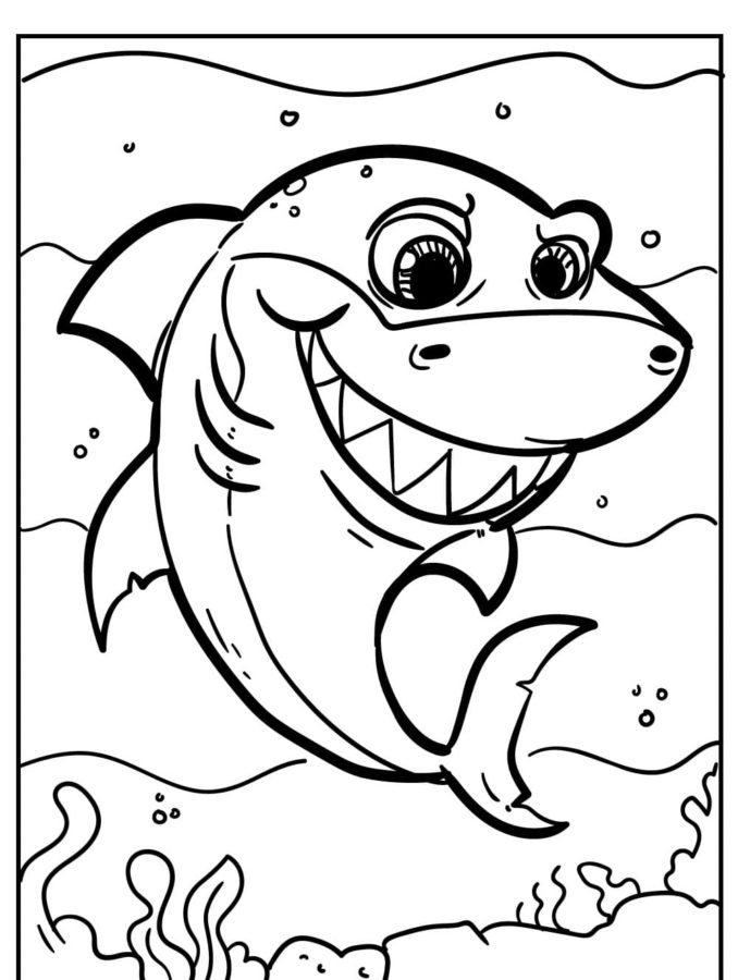 Tiburones 30 Tiburones para Colorear 17
