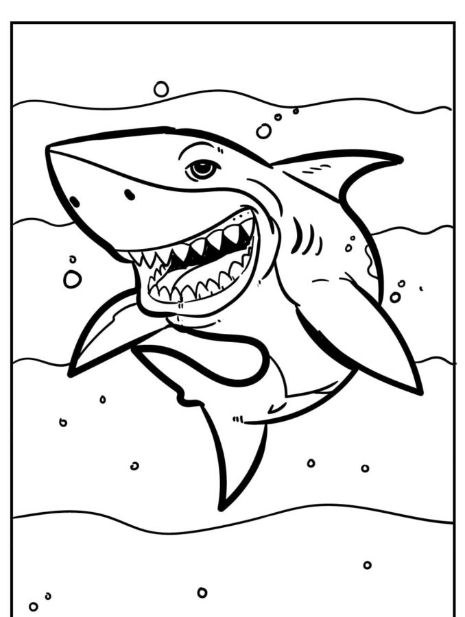 Tiburones 50 Tiburones para Colorear 37