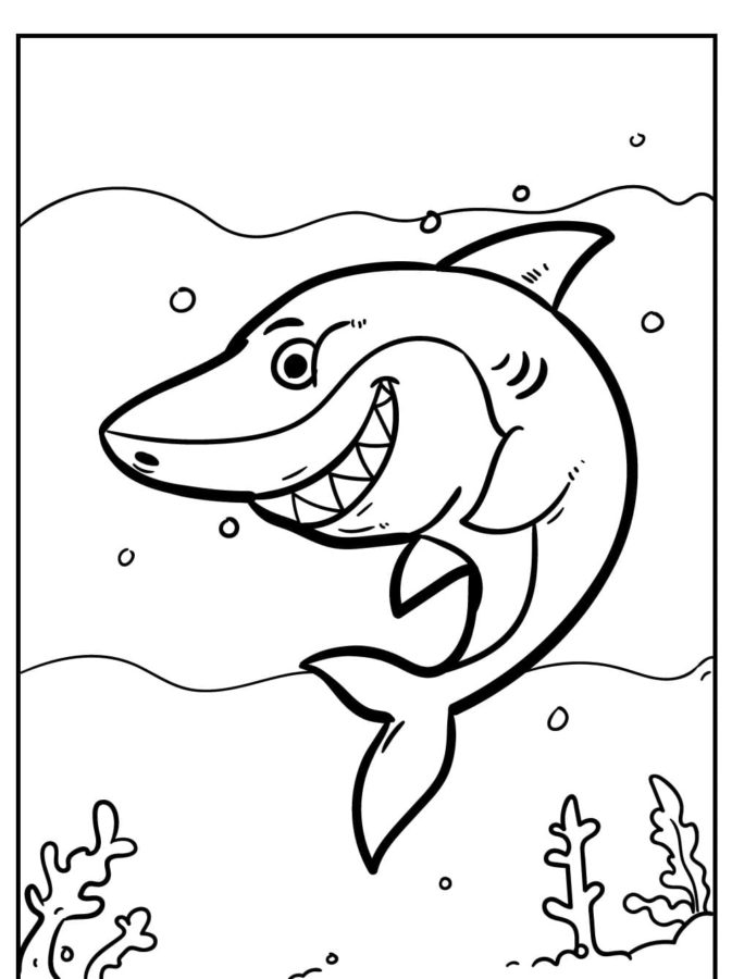 Tiburones 51 Tiburones para Colorear 38