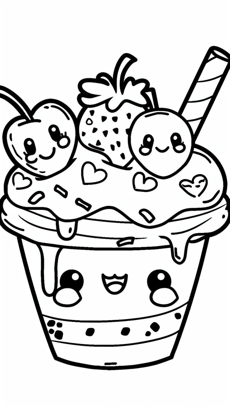 235 Kawaii Food Ausmalbilder – Spaß garantiert!