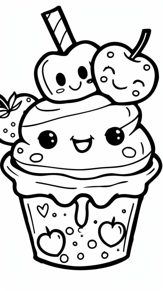 235 Kawaii Food Ausmalbilder – Spaß garantiert!