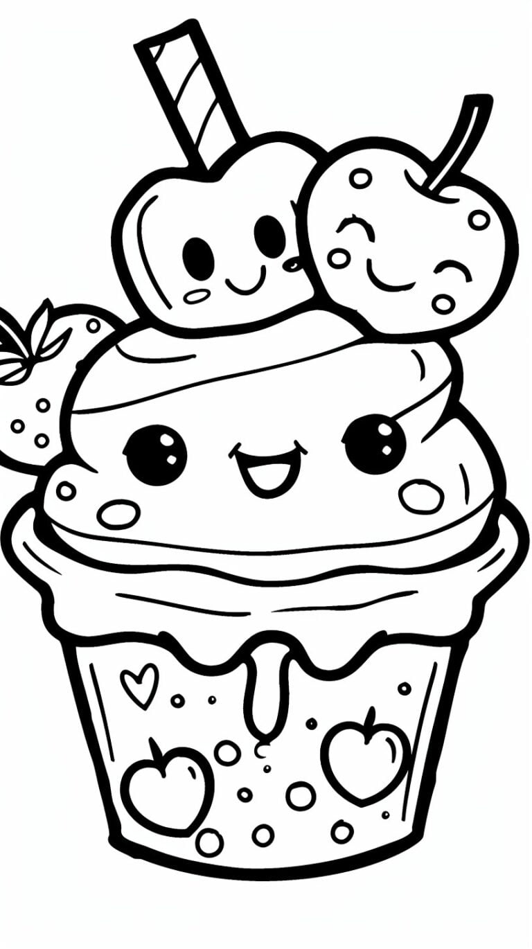 235 Kawaii Food Ausmalbilder – Spaß garantiert!