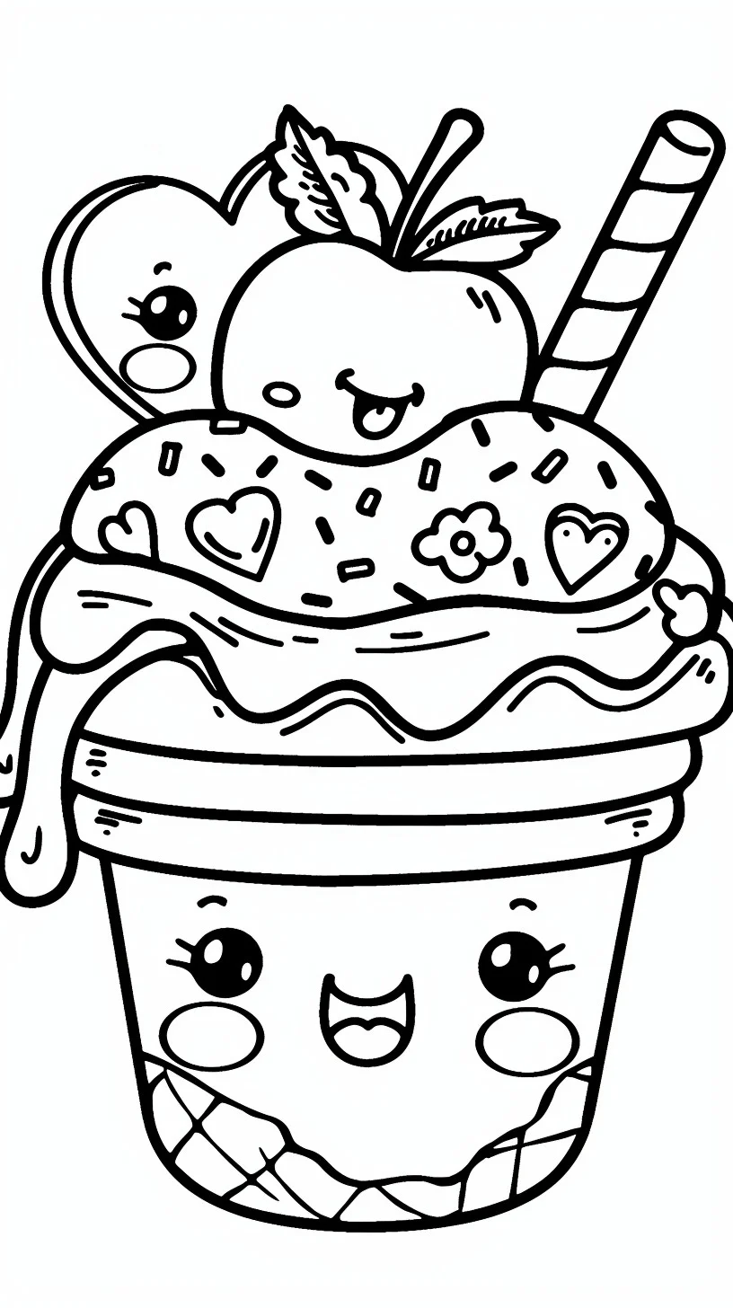 Comida kawaii 5 comida kawaii para colorear 3
