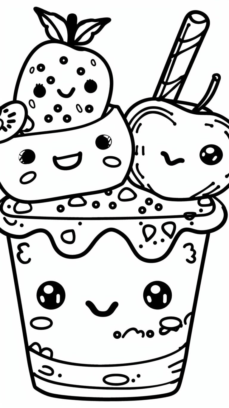 235 Kawaii Food Ausmalbilder – Spaß garantiert!
