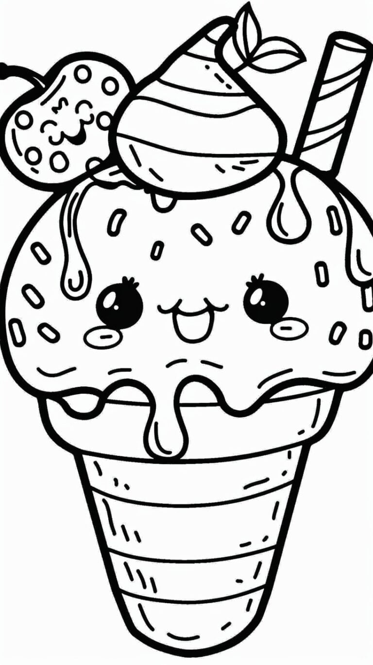 235 Kawaii Food Ausmalbilder – Spaß garantiert!