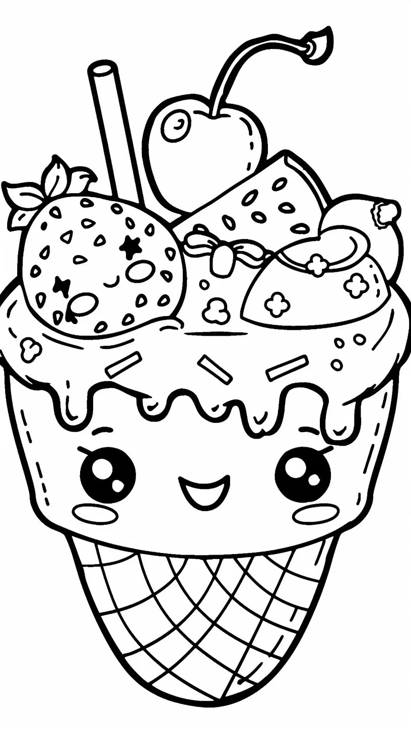 Comida kawaii 4 comida kawaii para colorear 2