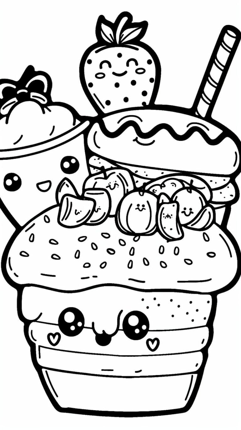 235 Kawaii Food Ausmalbilder – Spaß garantiert!
