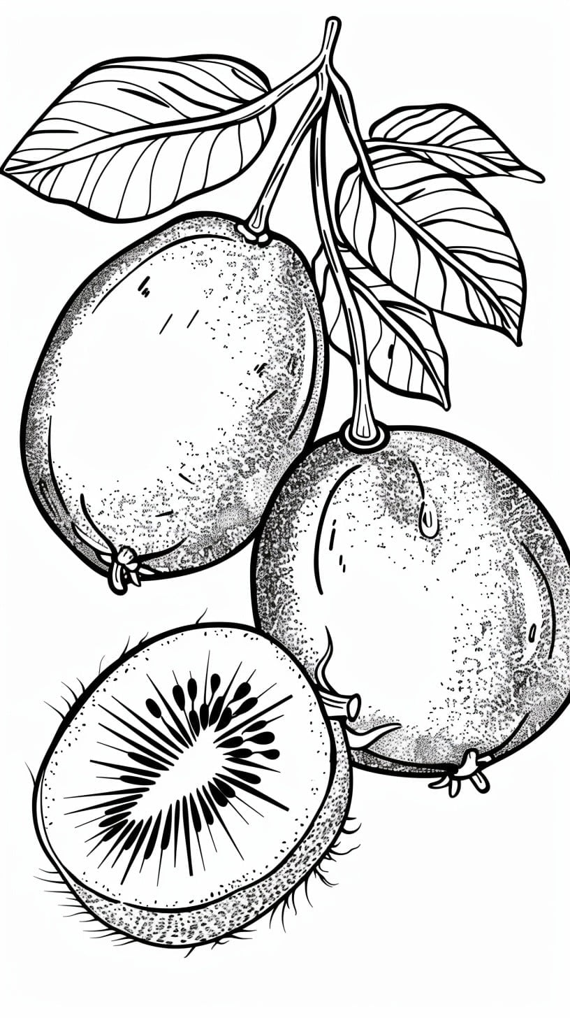 kiwi para colorear 1
