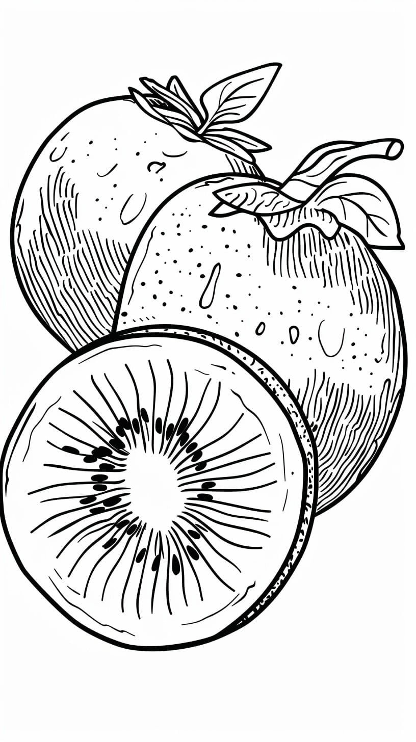 kiwi para colorear 3