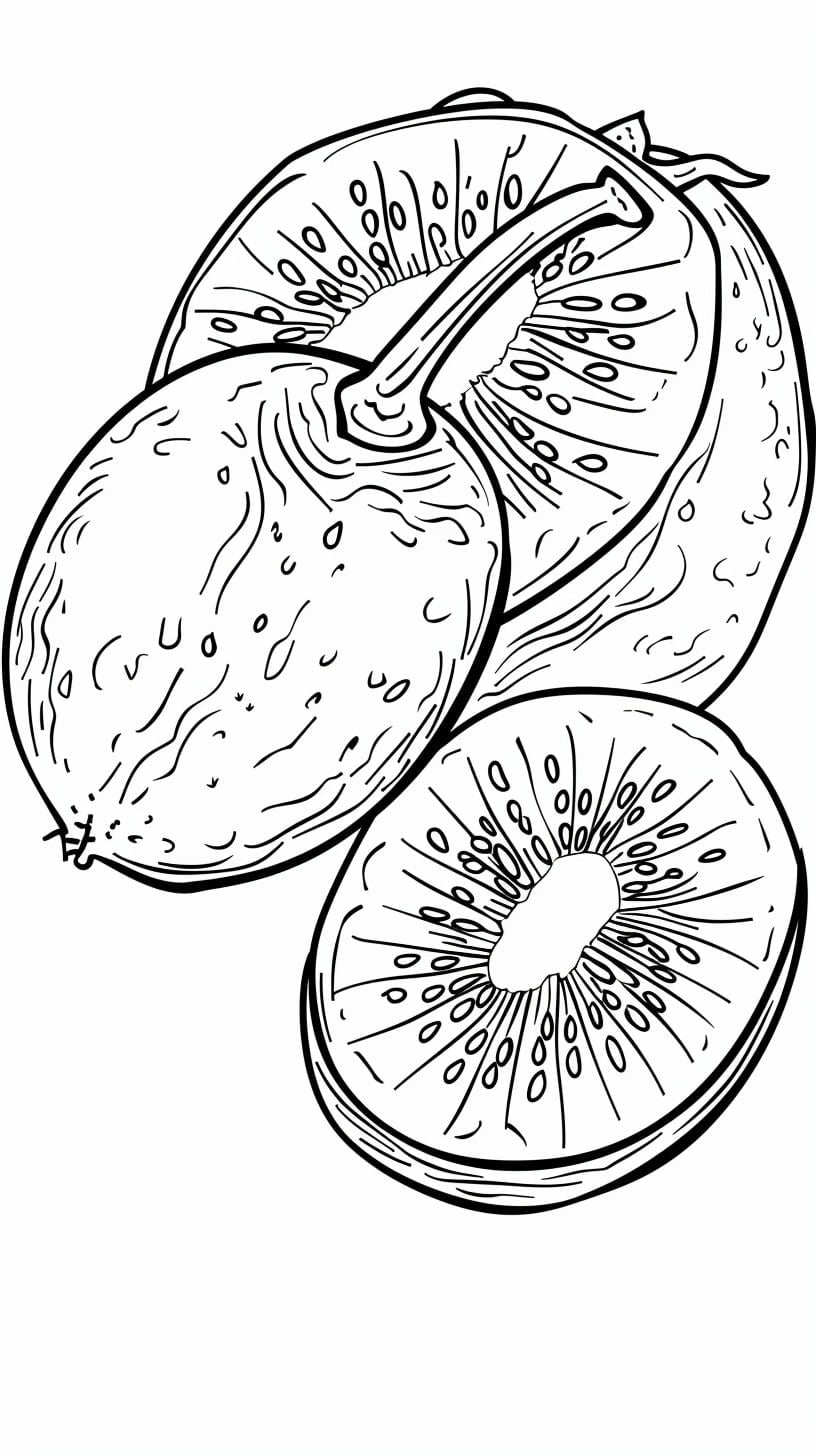 kiwi para colorear 5