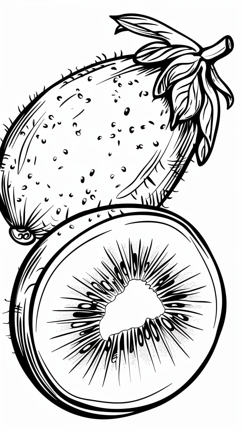 kiwi para colorear 6