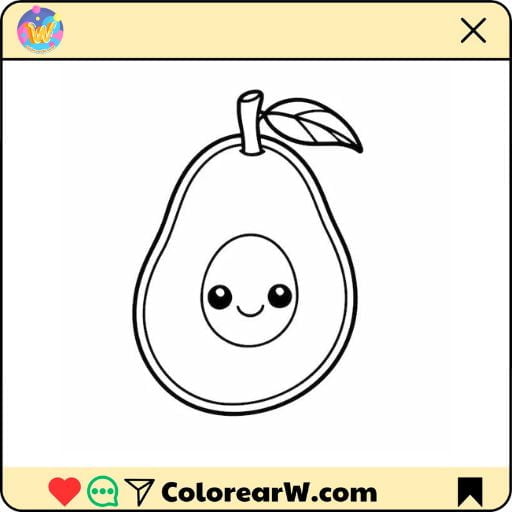 Aguacate para colorear thumbnail