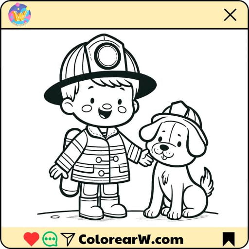 Bombero 1 Bombero para colorear thumbnail