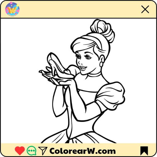 Cenicienta para colorear thumbnail