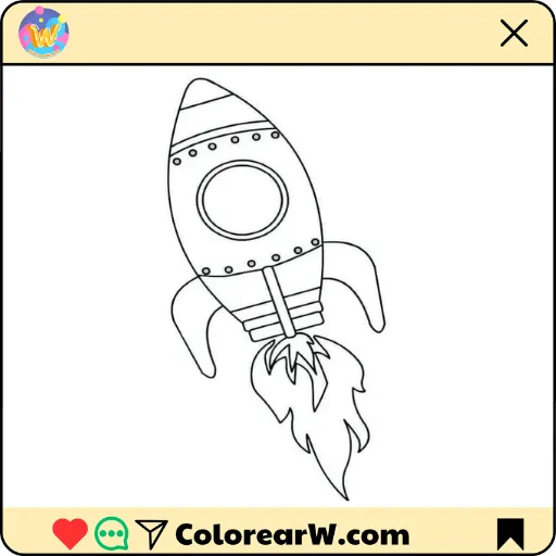 Cohete para colorear thumbnail