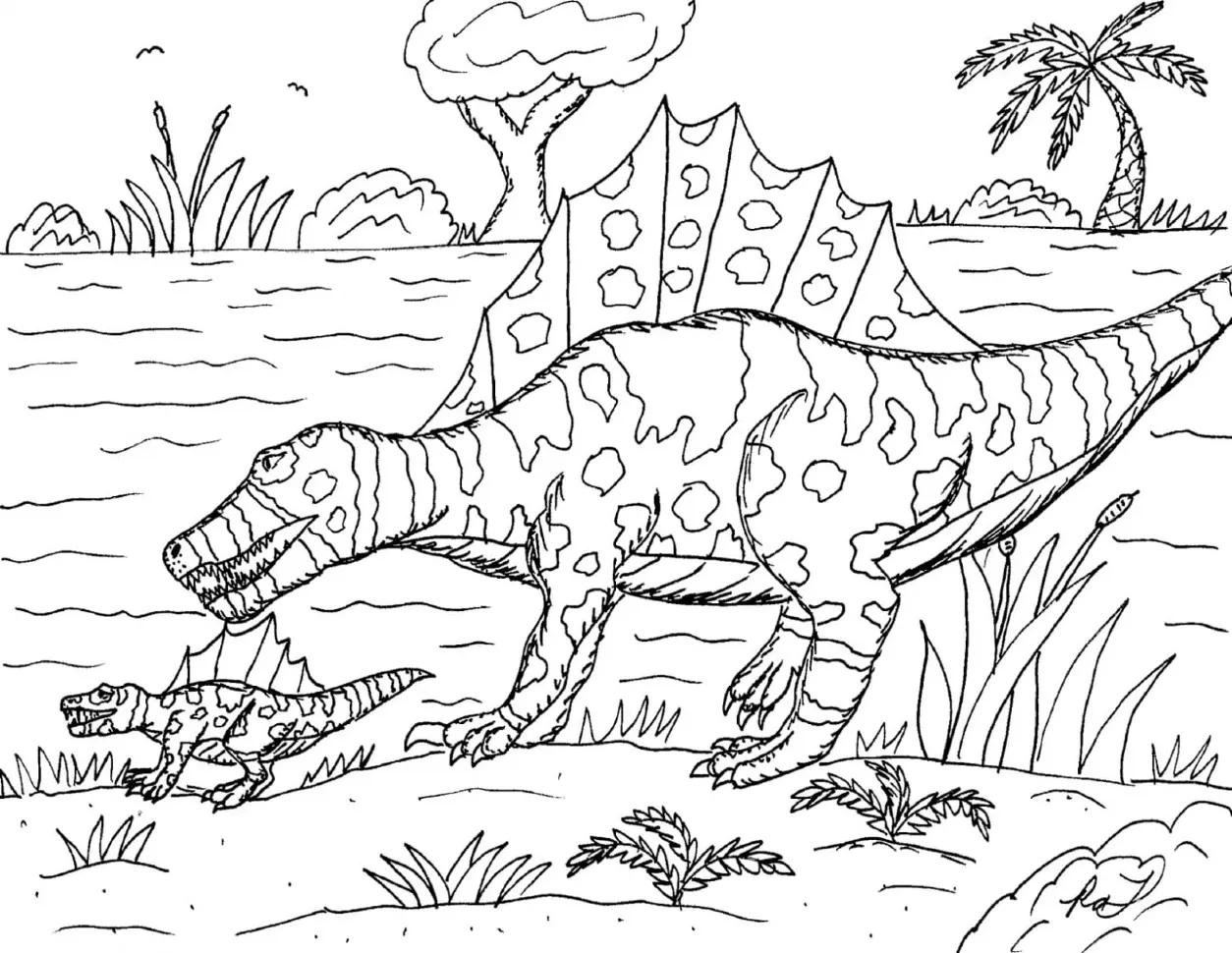 Dinosaurios 37 páginas para colorear gratis Dinosaurios para adultos 1