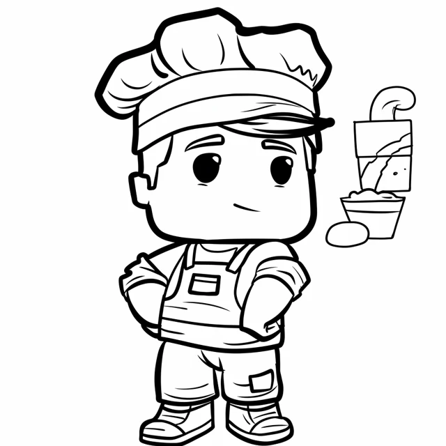Roblox 8 páginas para colorear de árboles El Chef Maestro gratis