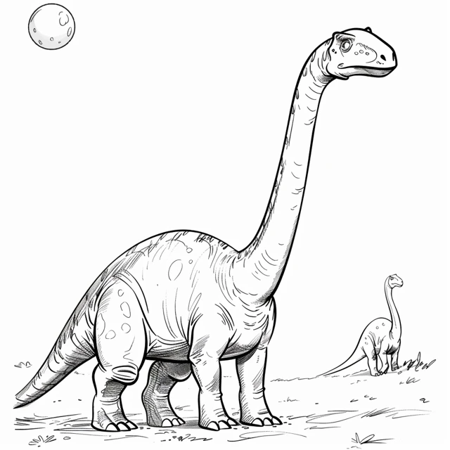 Dinosaurios 16 páginas para colorear El Cuello Largo Braquiosaurio
