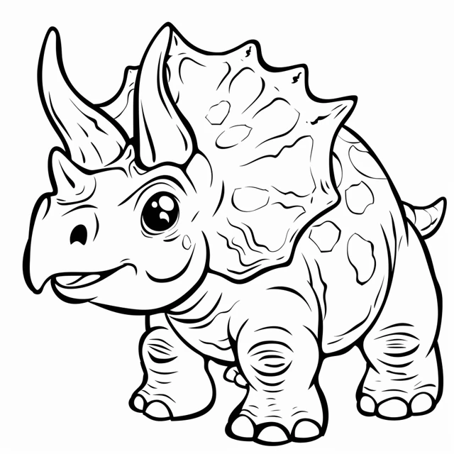 Dinosaurios 9 El Gentil Triceratops páginas para colorear de adornos