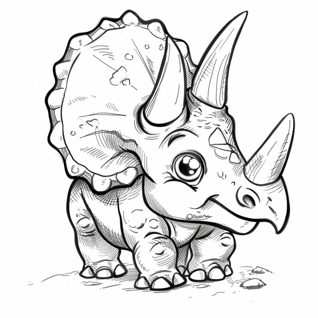 Dinosaurios 8 dibujos para colorear grinch El Gentil Triceratops