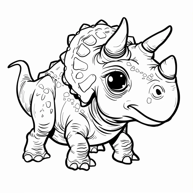 Dinosaurios 10 El Gentil Triceratops páginas para colorear imprimibles