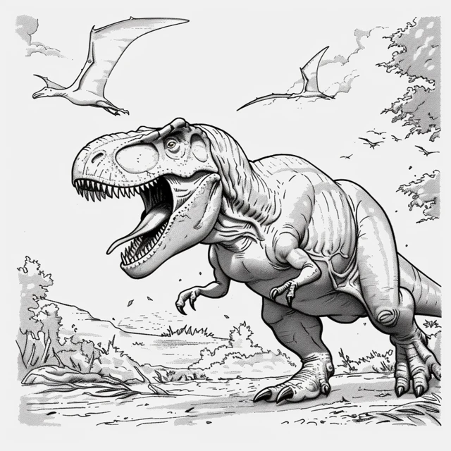 Dinosaurios 6 dibujos para colorear grinch El Poderoso Tiranosaurio Rex