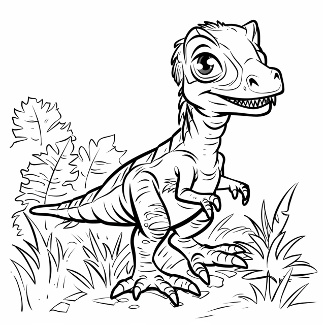 Dinosaurios 13 páginas para colorear gratis El Veloz Velociraptor