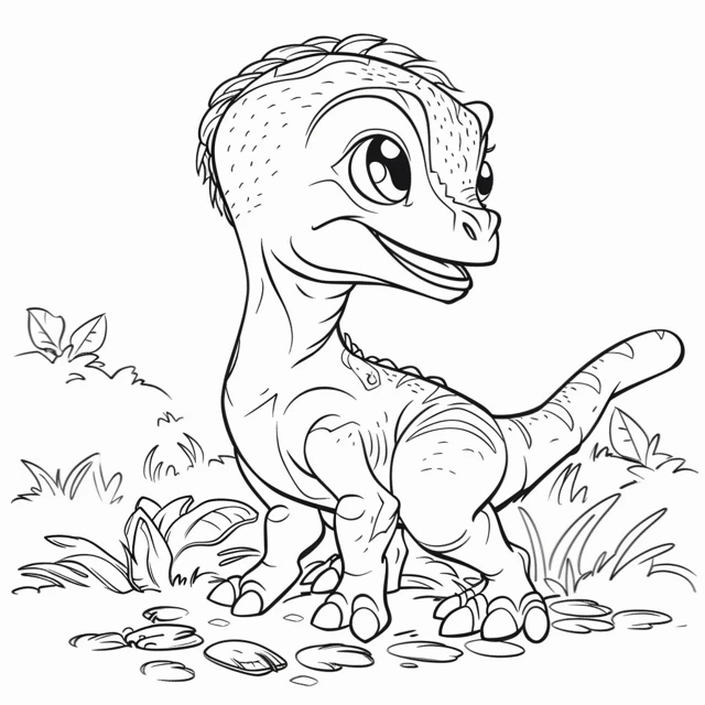 Dinosaurios 11 páginas para colorear El Veloz Velociraptor
