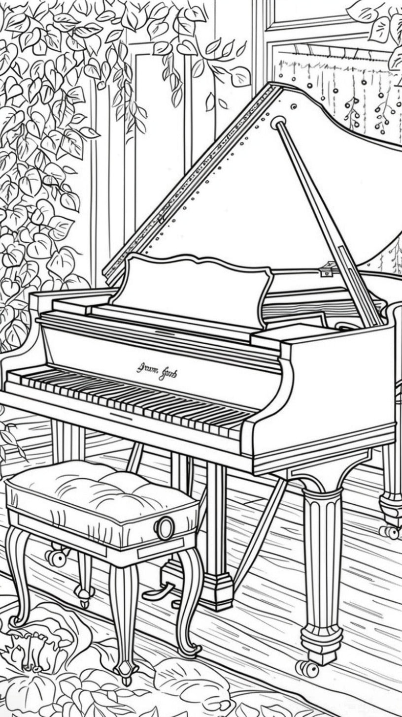 Instrumentos Musicales 9 páginas para colorear de árboles Instrumentos Musicales para Colorear gratis 1