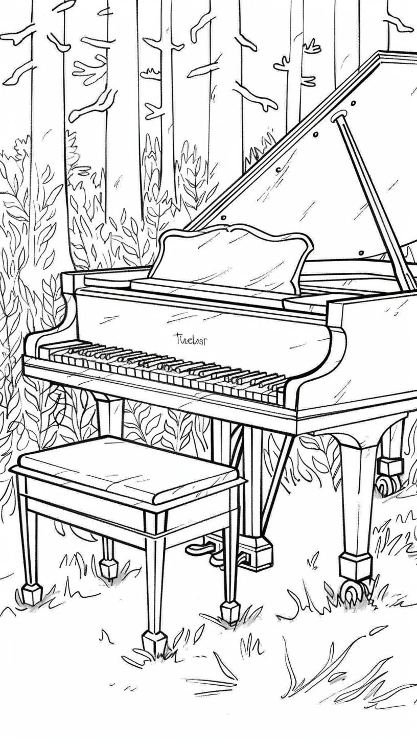 Instrumentos Musicales 8 páginas para colorear imprimibles Instrumentos Musicales para Colorear