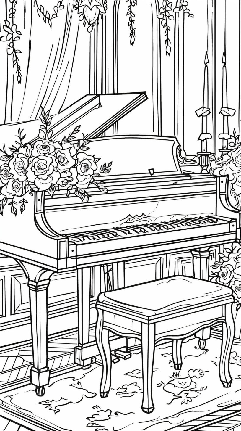 Instrumentos Musicales 6 dibujos para colorear Instrumentos Musicales para Colorear