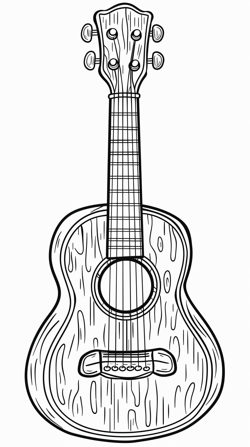 Instrumentos Musicales 4 Instrumentos Musicales para Colorear páginas para colorear fáciles