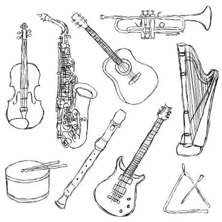 Instrumentos Musicales 129 páginas para colorear gratis Instrumentos Musicales para colorear para niños 2