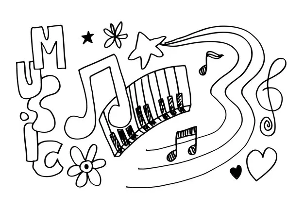 Instrumentos Musicales 220 Instrumentos Musicales para colorear páginas para colorear para niños 3