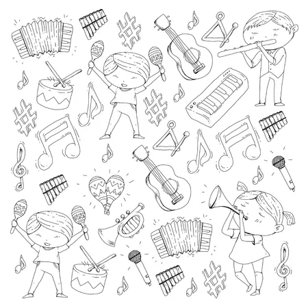 Instrumentos Musicales 113 páginas para colorear imprimibles gratis Instrumentos Musicales para colorear 1