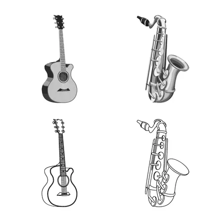 Instrumentos Musicales 111 Instrumentos Musicales para colorear dibujos para colorear 1