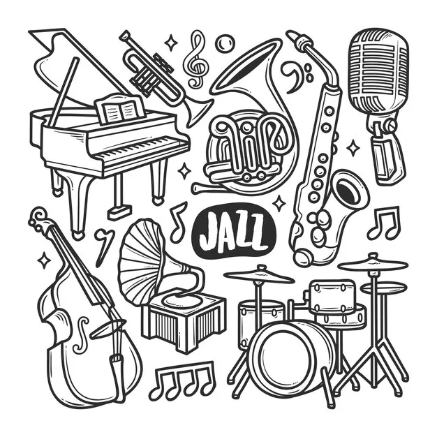 Instrumentos Musicales 218 páginas para colorear detalladas de Instrumentos Musicales para colorear 4