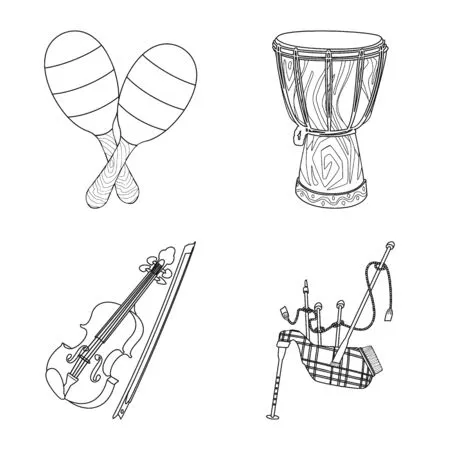 Instrumentos Musicales 101 dibujos para colorear grinch Instrumentos Musicales para colorear 2