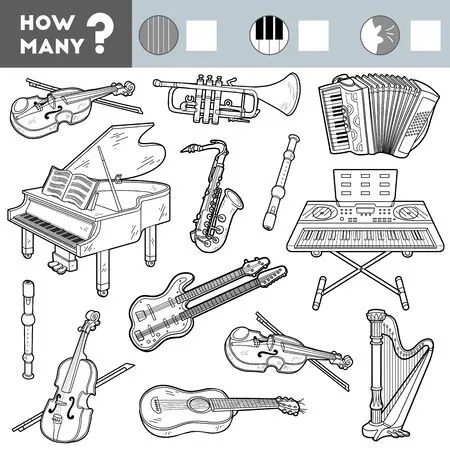 Instrumentos Musicales 99 Instrumentos Musicales para colorear para colorear