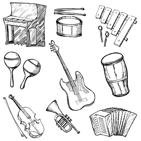 Instrumentos Musicales 94 Instrumentos Musicales para colorear páginas para colorear para adultos 6